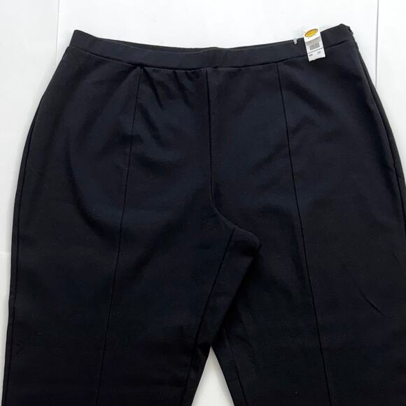 Talbots Stretch Wide Tapered Leg Pants Cotton Blend in Black | 2X NWT Vintage - Picture 4 of 11
